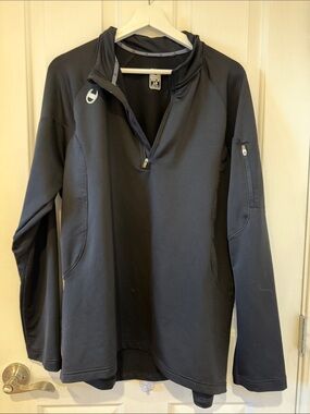Champion Double Dry Mens Black Quarter Zip Athletic Pullover L